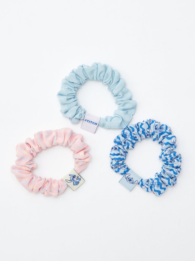 Set van 3 scrunchies 'Stitch' BLAUW - Kiabi