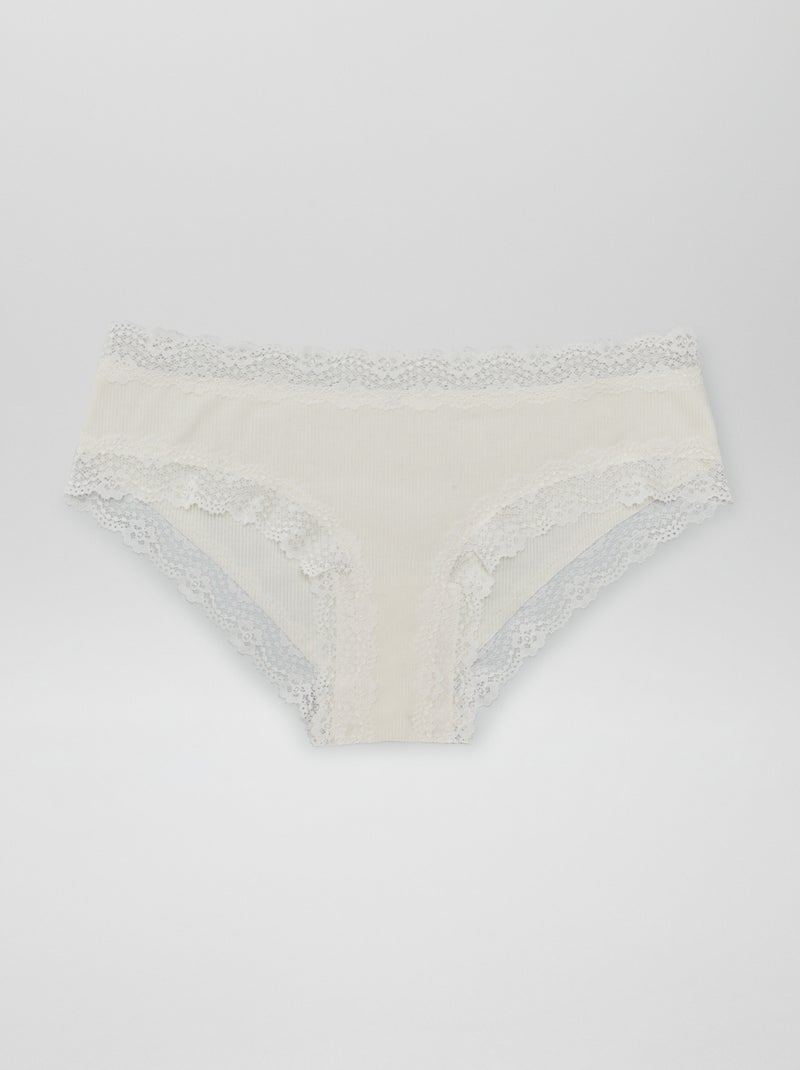 Set van 3 shortjes in fijne ribstof bruin - Kiabi