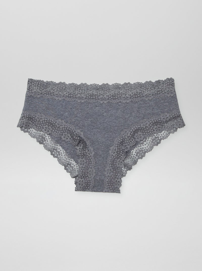 Set van 3 shortjes in fijne ribstof GRIJS - Kiabi
