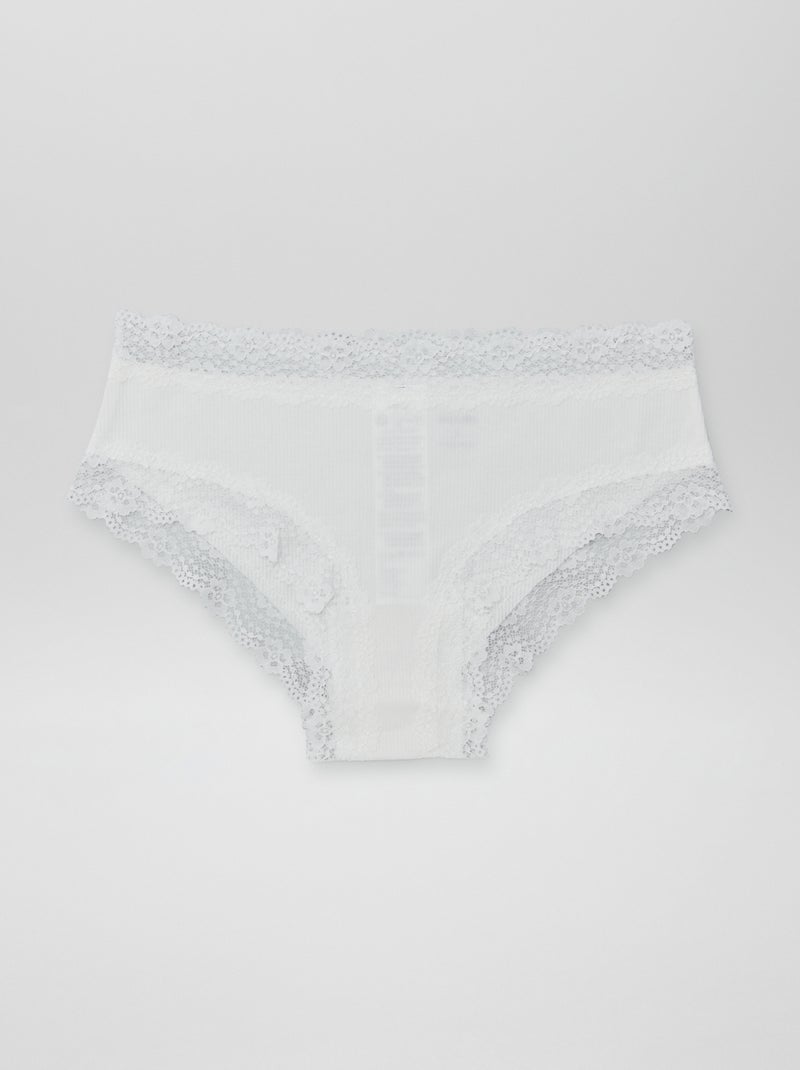 Set van 3 shortjes in fijne ribstof GRIJS - Kiabi