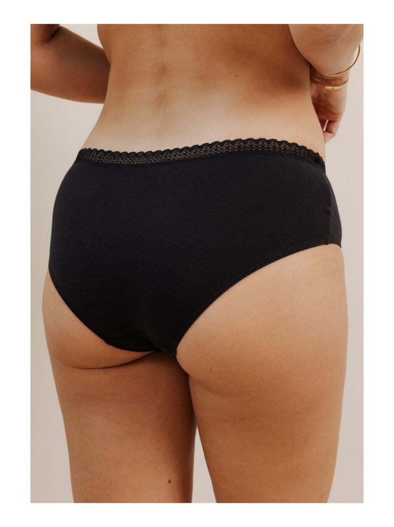 Set van 3 shortys in katoen en kant Zwart Roze Zwart - Kiabi