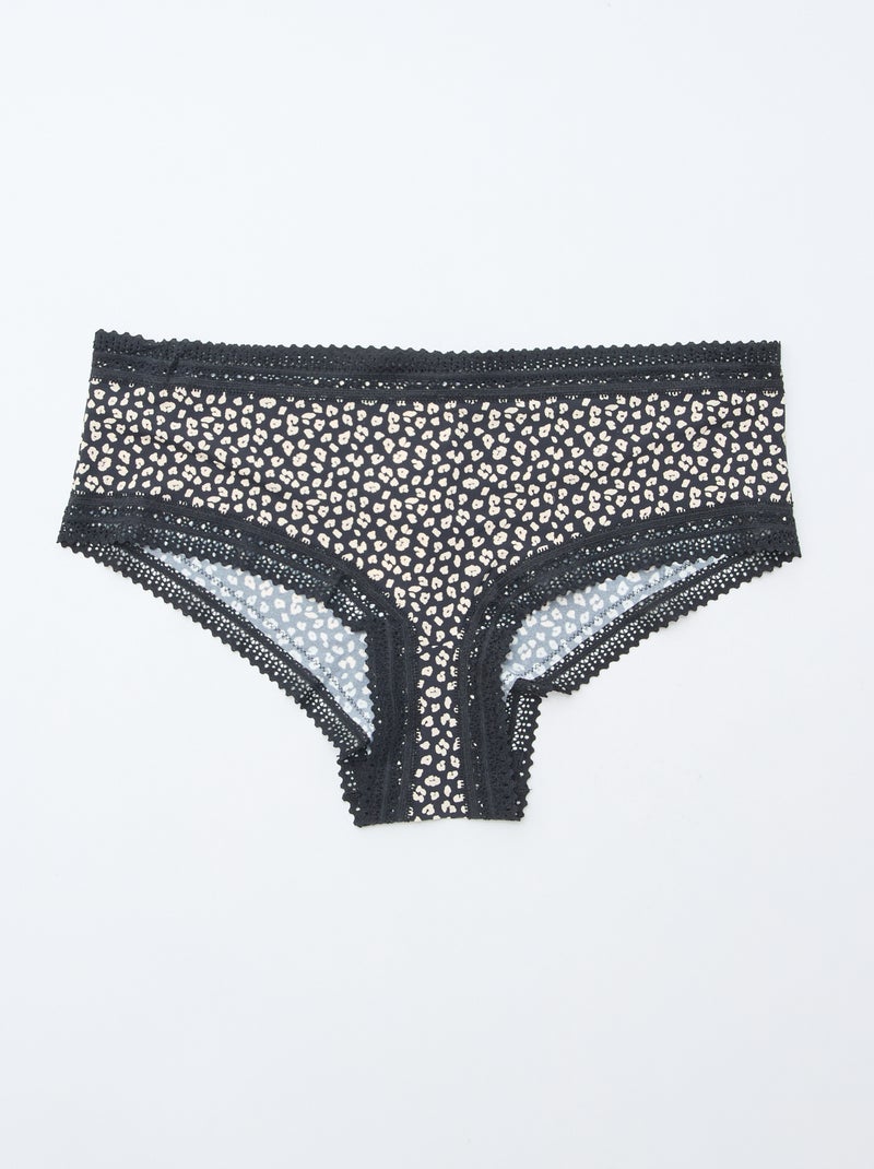 Set van 3 shorty's van microvezel met print Zwart - Kiabi