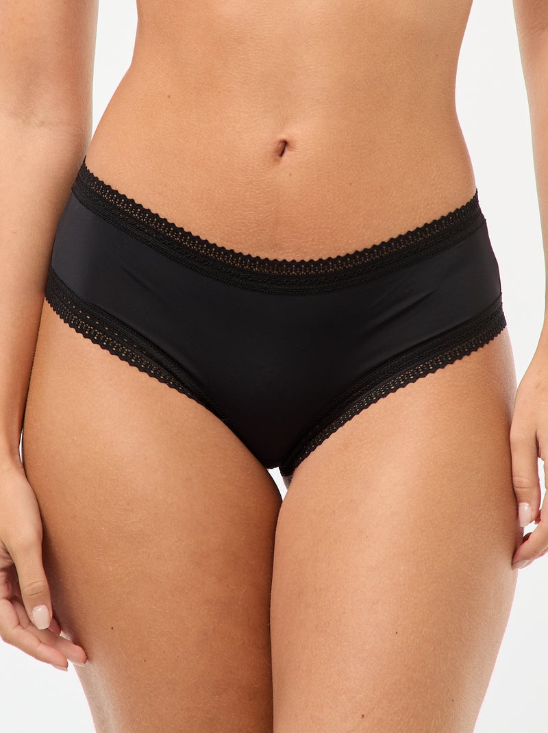 Set van 3 shorty's van microvezel met print Zwart - Kiabi