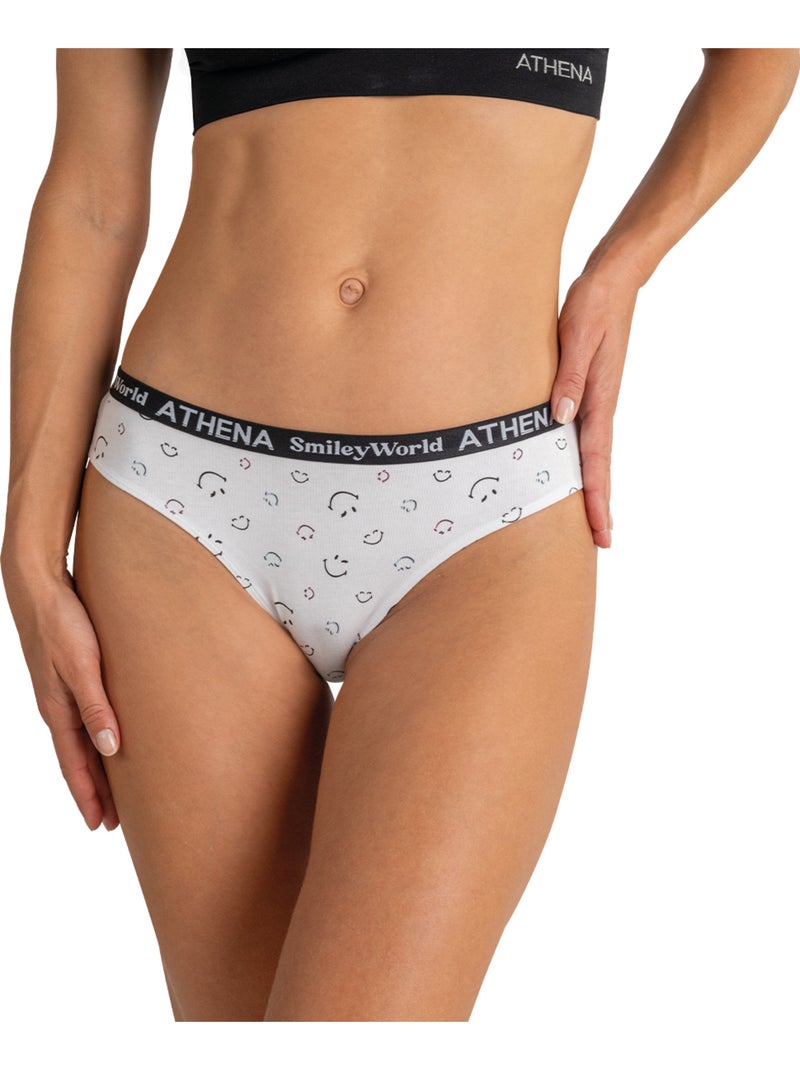 Set van 3 slipjes dames smileyworld® i athena Zwart Roze Wit - Kiabi