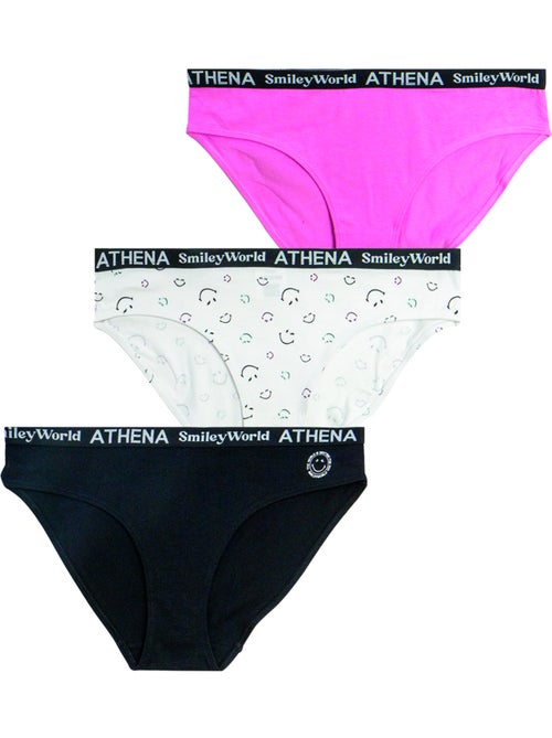 Set van 3 slipjes dames smileyworld® i athena - Kiabi