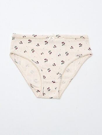 Set van 3 slipjes van pointelle tricot