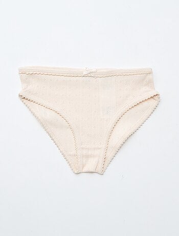 Set van 3 slipjes van pointelle tricot