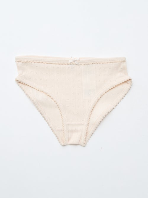 Set van 3 slipjes van pointelle tricot - Kiabi