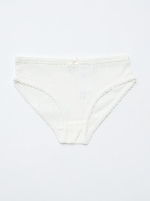 Set van 3 slipjes van pointelle tricot - Kiabi