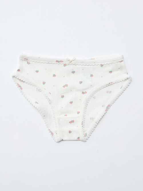 Set van 3 slipjes van pointelle tricot - Kiabi