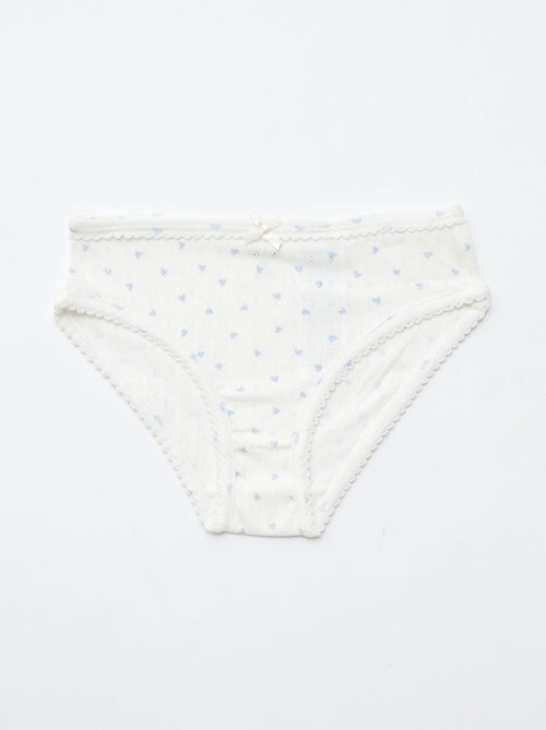 Set van 3 slipjes van pointelle tricot - Kiabi