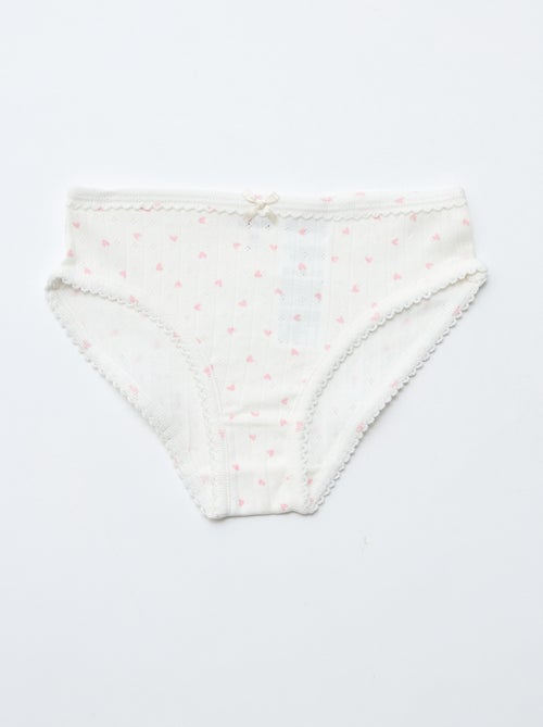 Set van 3 slipjes van pointelle tricot - Kiabi