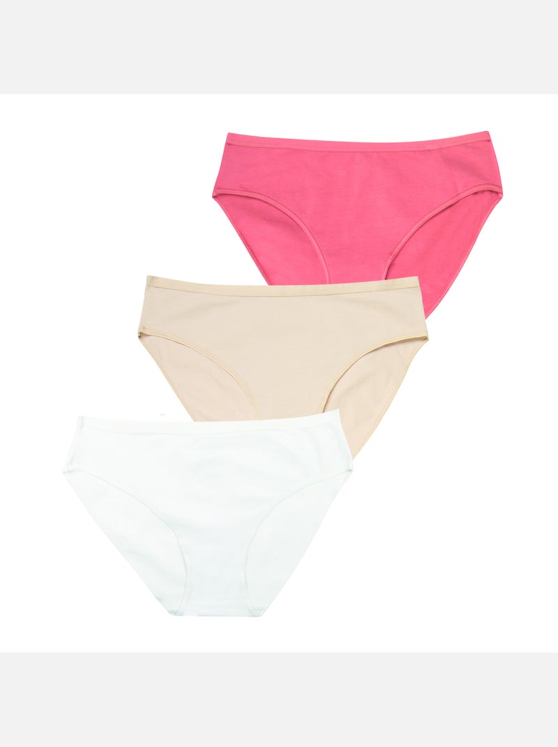 Set van 3 slips dames ecopack basic athena Beige - Kiabi