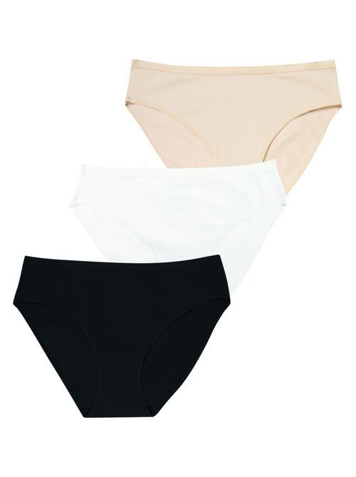 Set van 3 slips dames ecopack basic athena - Kiabi
