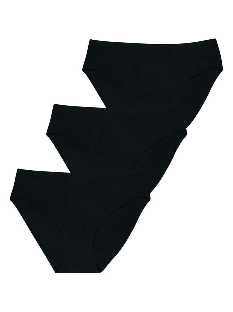 Set van 3 slips dames ecopack basic athena Zwart - Kiabi