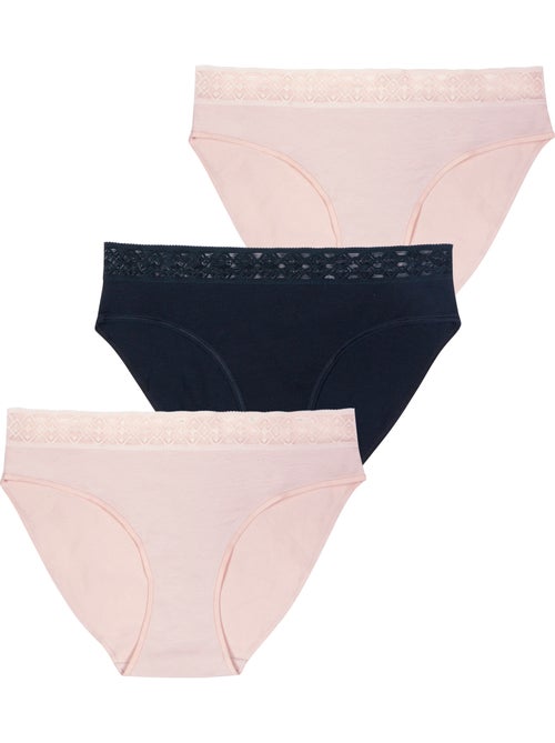Set van 3 slips dames trio dentelle athena - Kiabi