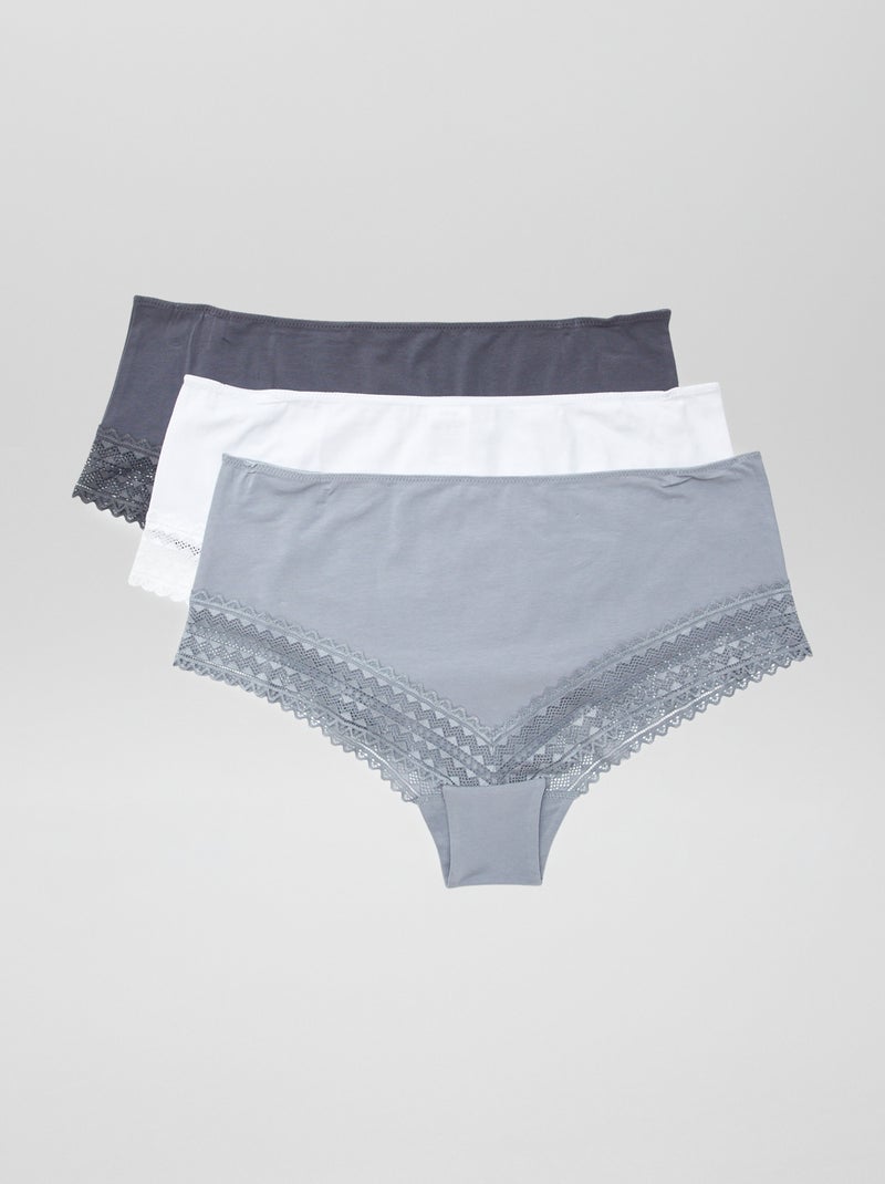 Set van 3 slips GRIJS - Kiabi