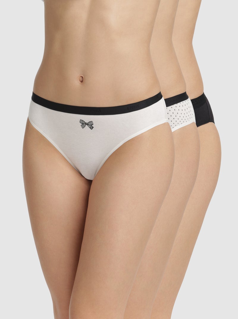 Set van 3 slips 'Les Pockets' van DIM zwart / ecru - Kiabi