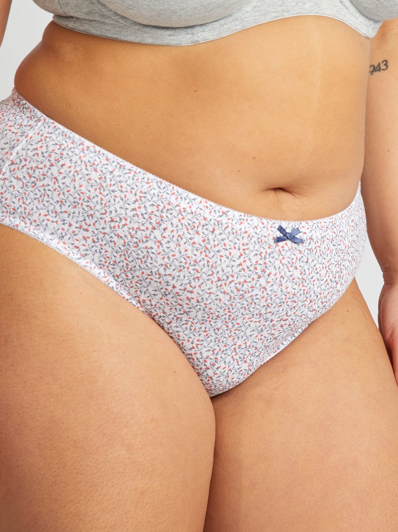 Set van 3 slips van stretchkatoen BLAUW - Kiabi