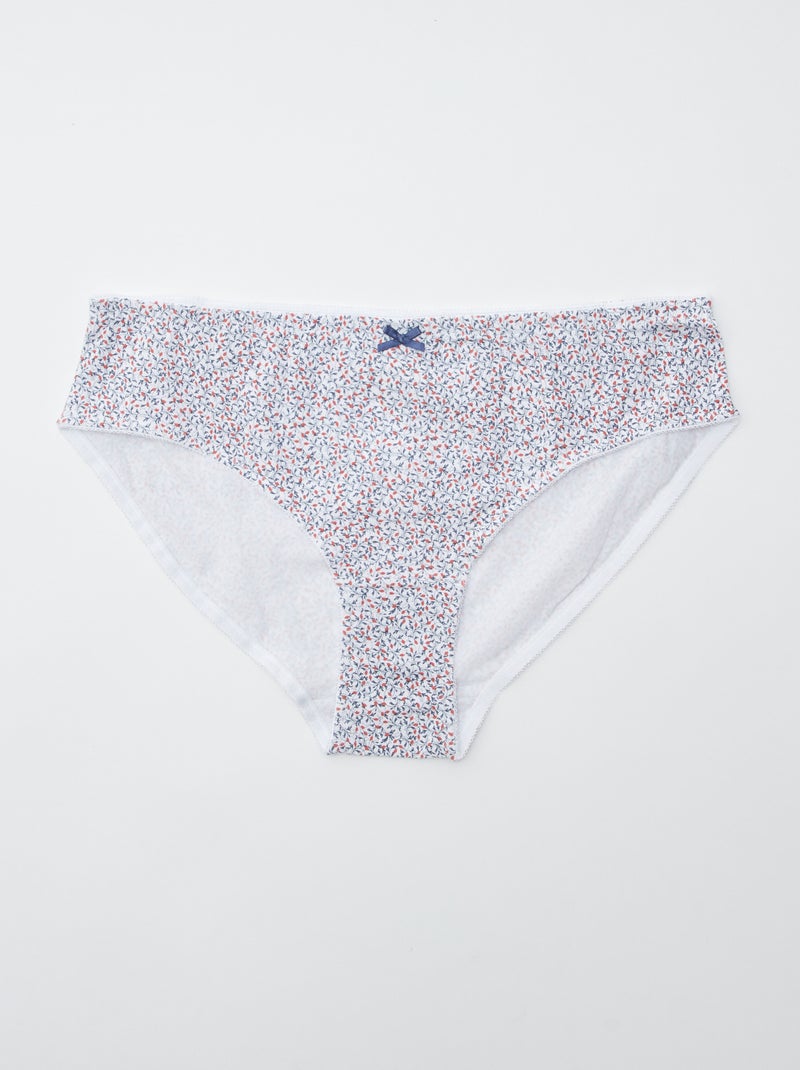 Set van 3 slips van stretchkatoen BLAUW - Kiabi