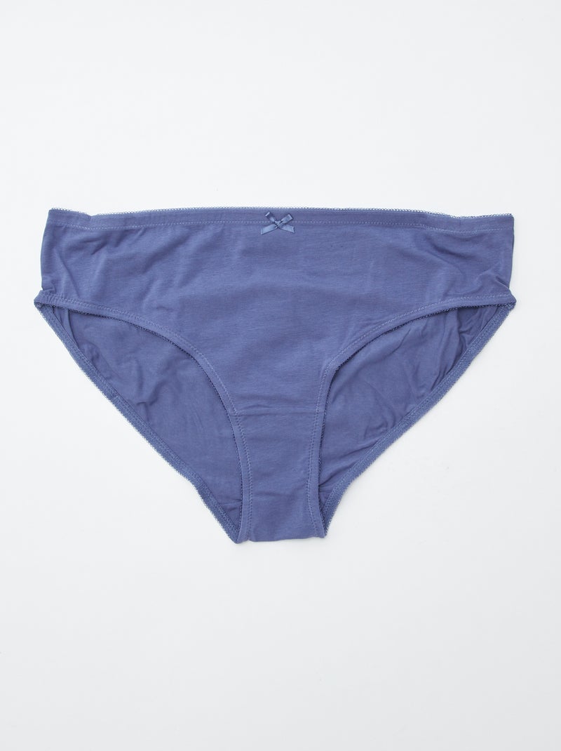 Set van 3 slips van stretchkatoen BLAUW - Kiabi