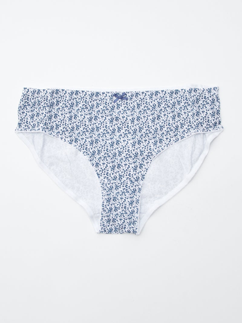 Set van 3 slips van stretchkatoen BLAUW - Kiabi