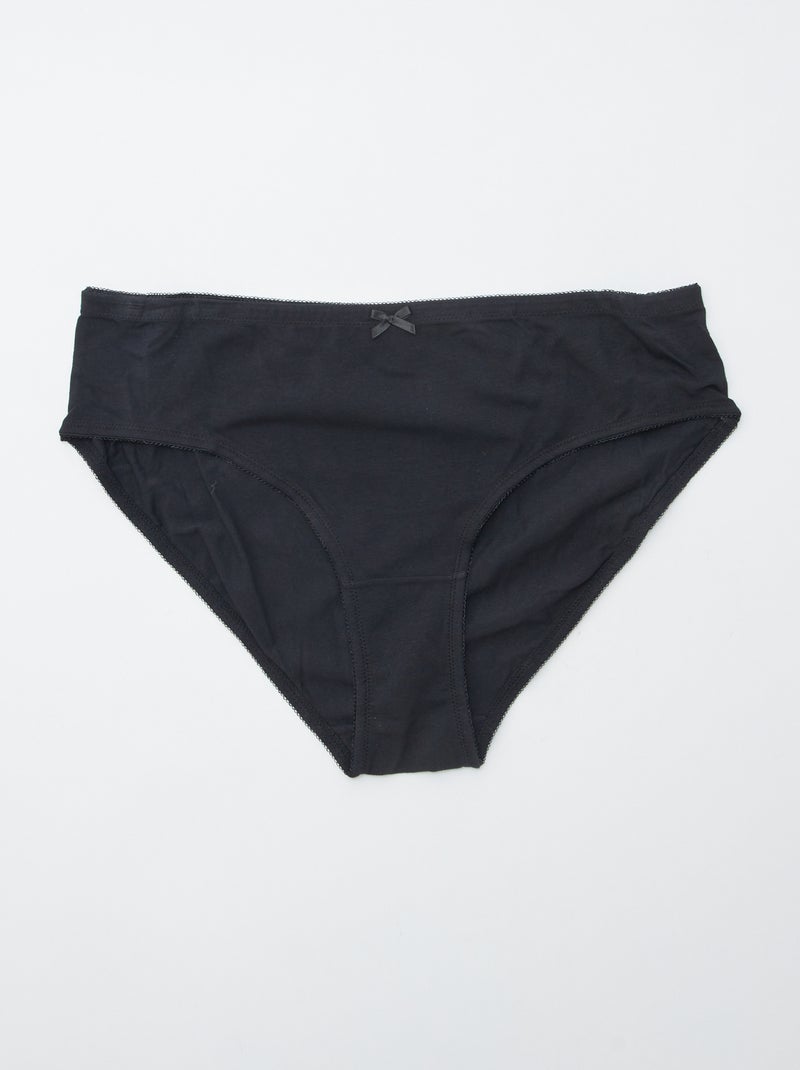 Set van 3 slips van stretchkatoen GRIJS - Kiabi