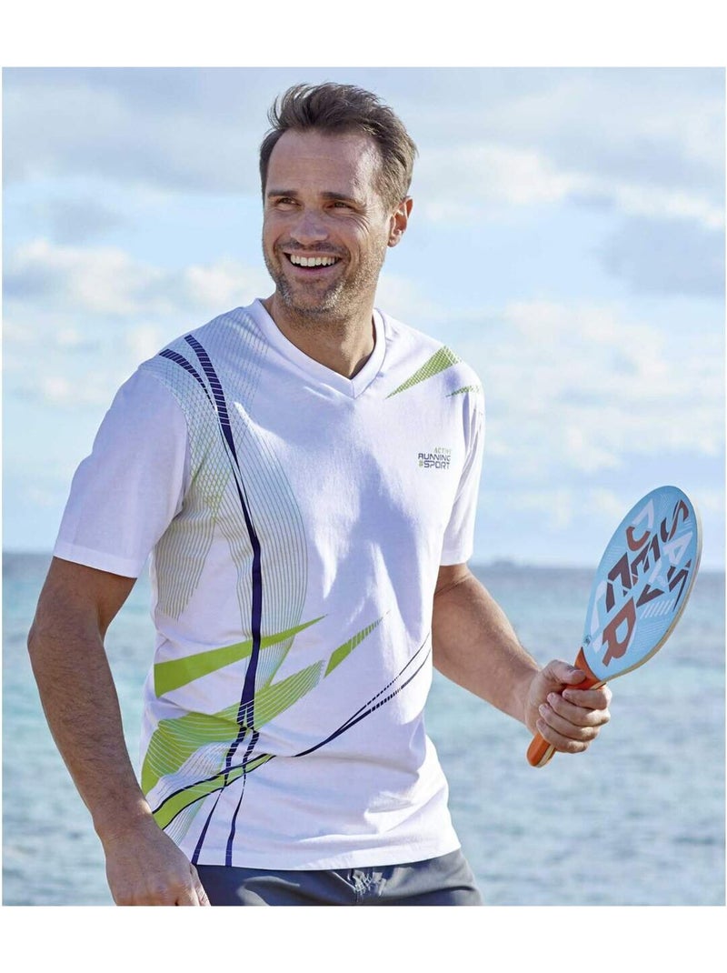 Set van 3 sport-T-shirts - ATLAS FOR MEN Wit Multikleur Blauw - Kiabi