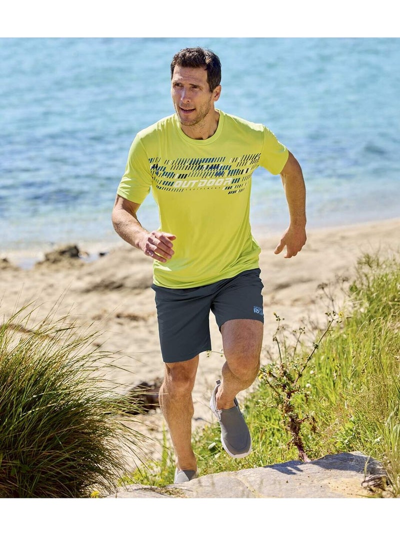 Set van 3 sportieve T-shirts  - ATLAS FOR MEN Blauw Geel Grijs - Kiabi