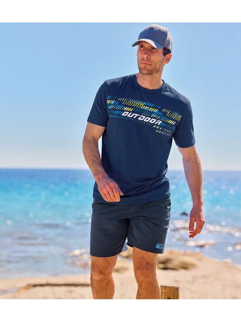 Set van 3 sportieve T-shirts  - ATLAS FOR MEN Blauw Geel Grijs - Kiabi