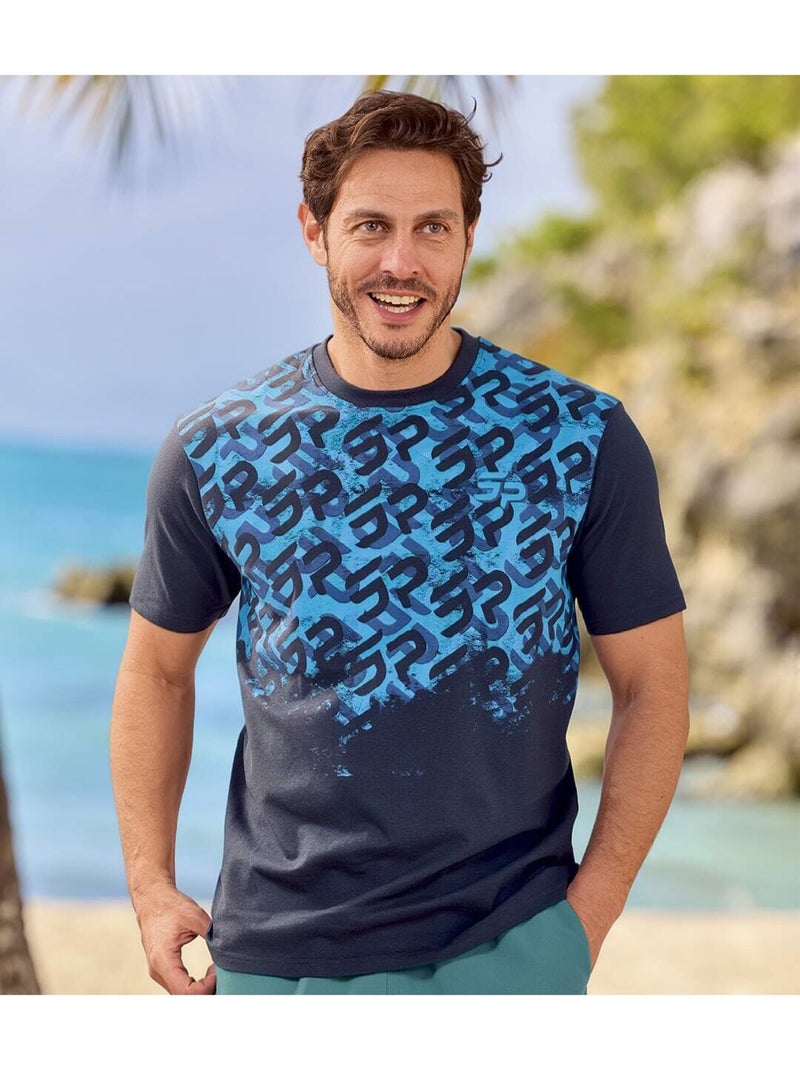 Set van 3 sportieve T-shirts - ATLAS FOR MEN Blauw Rood Blauw - Kiabi