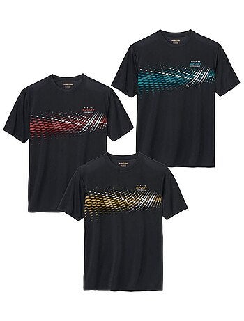 Set van 3 sportieve T-shirts met grafische print - ATLAS FOR MEN