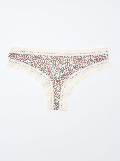 Set van 3 strings van bedrukte microvezel - Kiabi