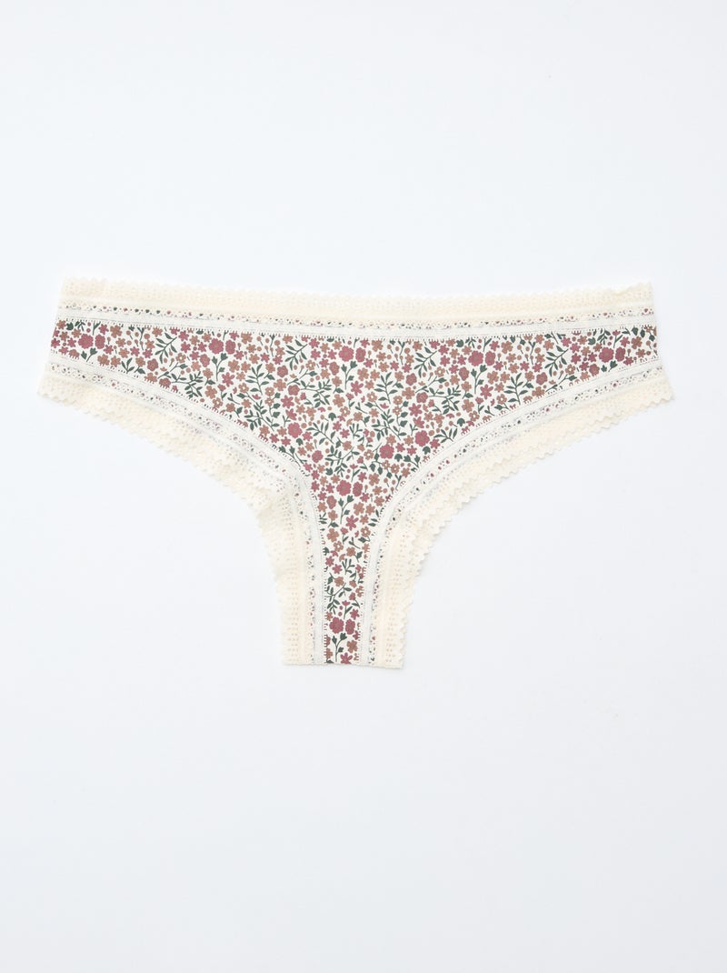 Set van 3 strings van bedrukte microvezel Groen - Kiabi