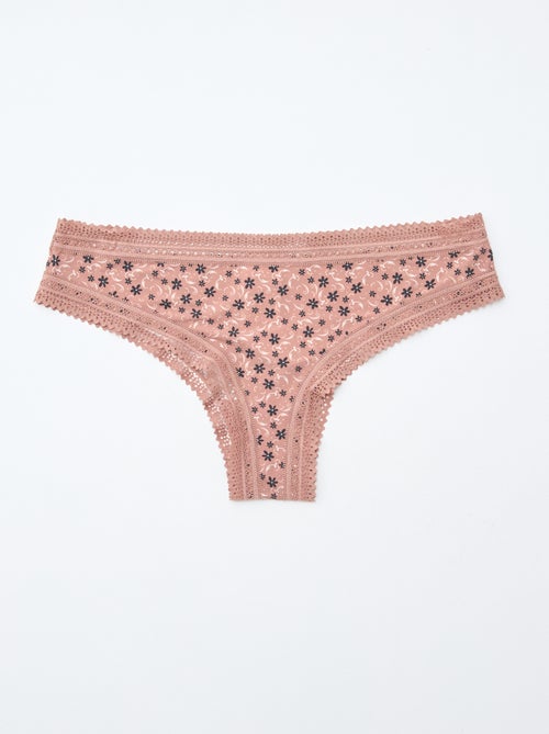 Set van 3 strings van bedrukte microvezel - Kiabi