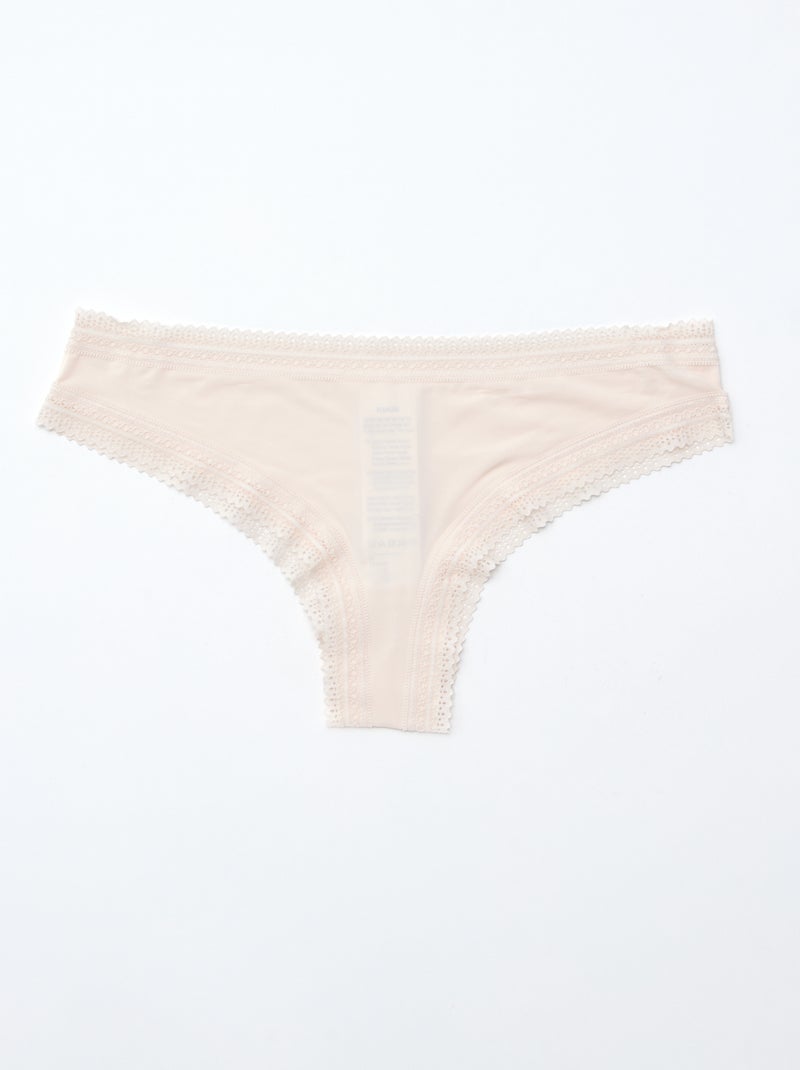 Set van 3 strings van bedrukte microvezel Zwart - Kiabi