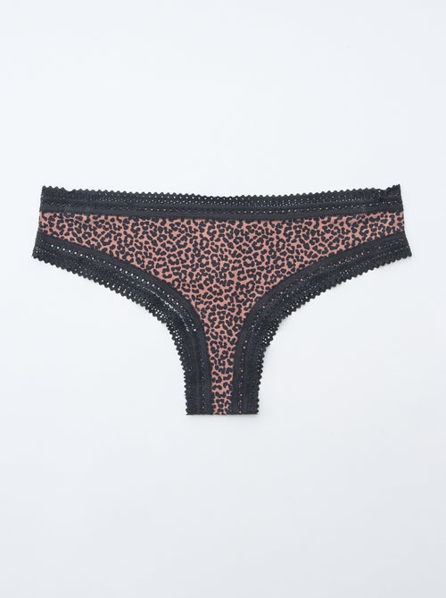 Set van 3 strings van microvezel met print - Kiabi