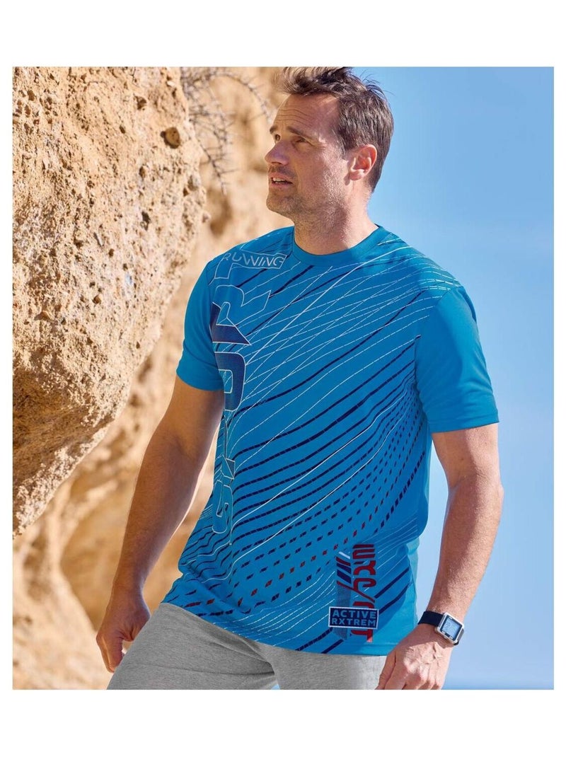 Set van 3 T-shirts Active Summer - ATLAS FOR MEN Blauw Rood Blauw - Kiabi