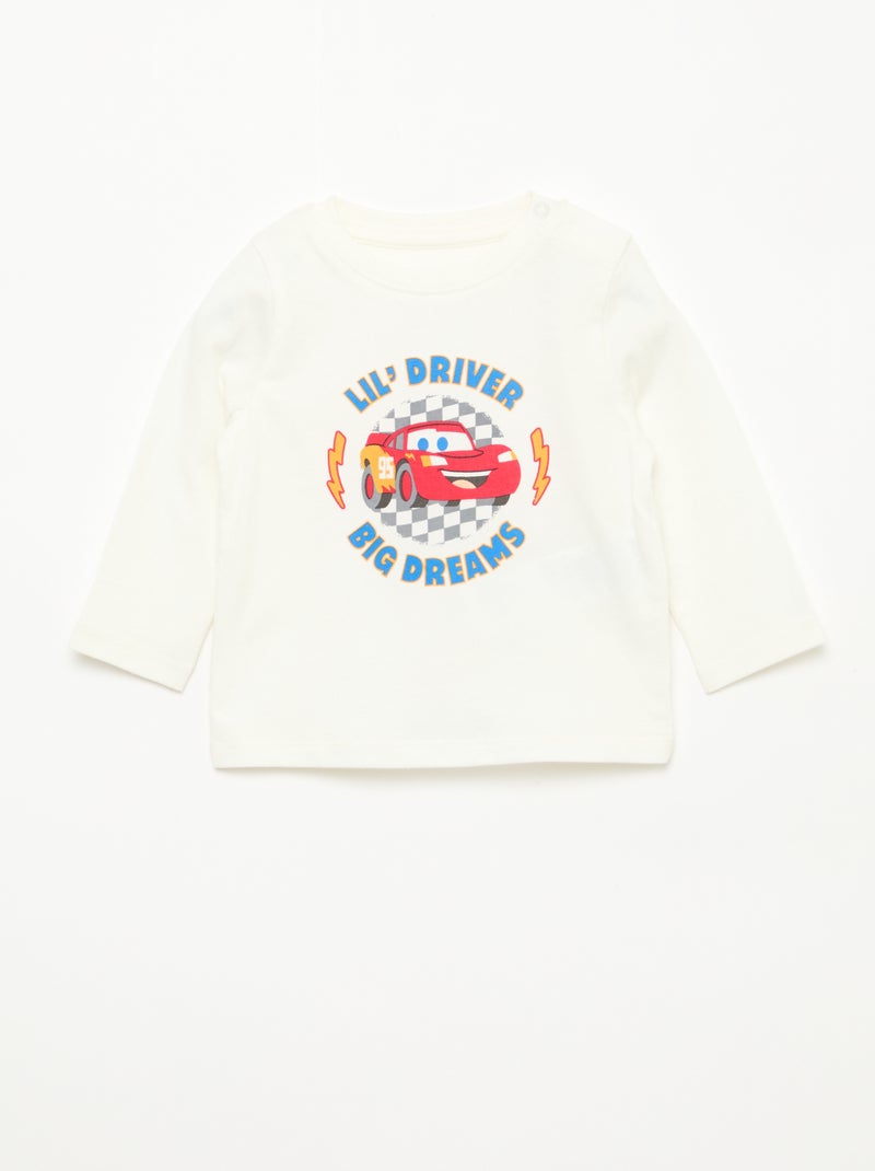 Set van 3 T-shirts 'Cars' Wit - Kiabi