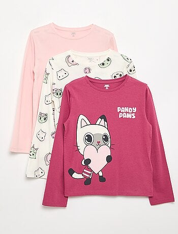 Set van 3 T-shirts 'Gabby en het Magische Huis' met lange mouwen