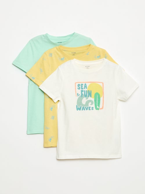 Set van 3 T-shirts in surfstijl - Kiabi