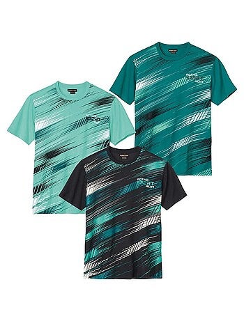 Set van 3 T-shirts met grafische print - ATLAS FOR MEN