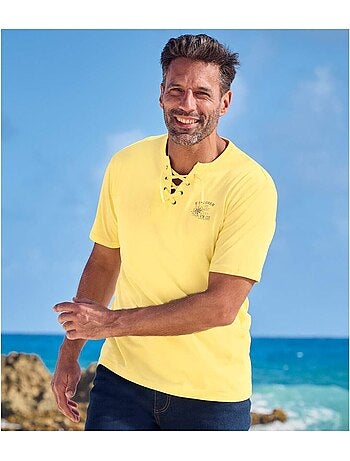 Set van 3 t-shirts met hals met vetersluiting - atlas for men
