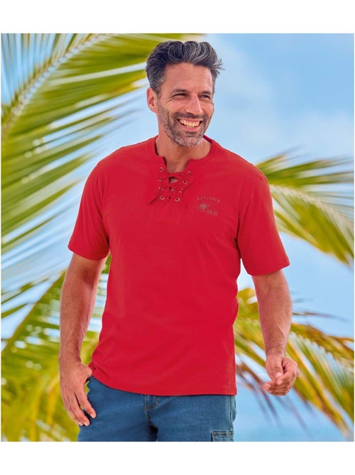 Set van 3 T-shirts met hals met vetersluiting - ATLAS FOR MEN - Kiabi Set van 3 T-shirts met hals met vetersluiting - ATLAS FOR MEN - Kiabi