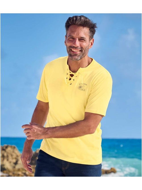 Set van 3 T-shirts met hals met vetersluiting - ATLAS FOR MEN - Kiabi Set van 3 T-shirts met hals met vetersluiting - ATLAS FOR MEN - Kiabi