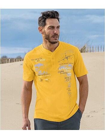 Set van 3 T-shirts met Henley kraag African Track - ATLAS FOR MEN
