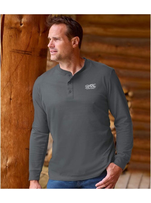 Set van 3 T-shirts met Henley kraag Outdoor - ATLAS FOR MEN - Kiabi Set van 3 T-shirts met Henley kraag Outdoor - ATLAS FOR MEN - Kiabi
