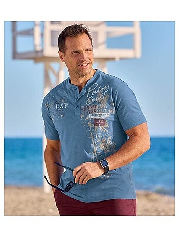 Set van 3 T-shirts met Henley kraag African Track - ATLAS FOR MEN