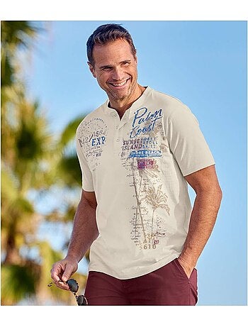 Set van 3 T-shirts met Henley kraag African Track - ATLAS FOR MEN