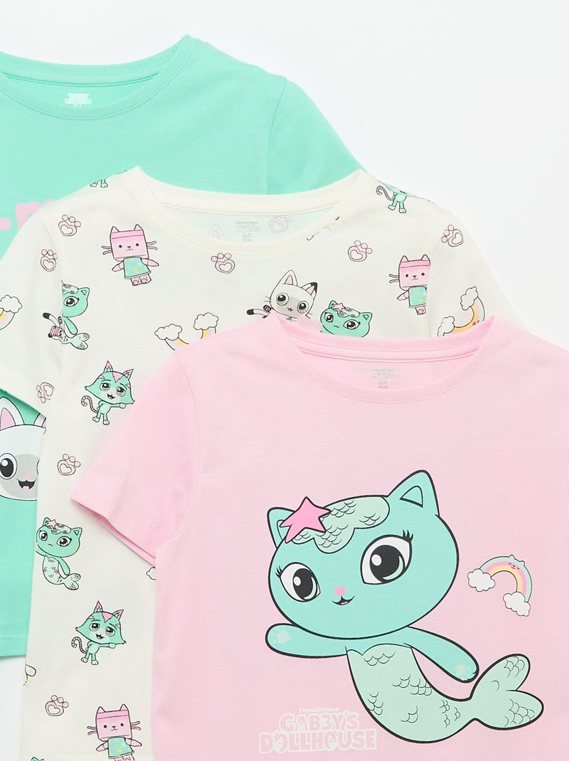 Set van 3 T-shirts met korte mouwen 'Gabby's Poppenhuis' Rose - Kiabi